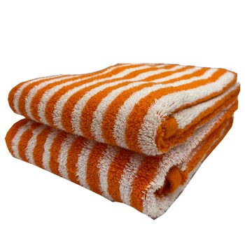 Biarritz handdoek 50x70 cm flame/white - set van 2