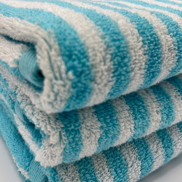 Biarritz handdoek 50x70 cm ocean/white - set van 3
