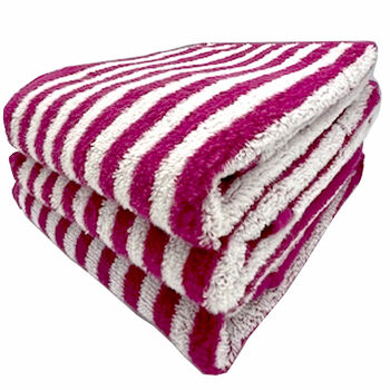 Biarritz handdoek 50x70 cm passion/white - set van 3