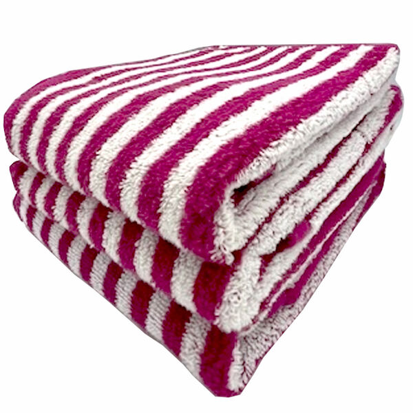Biarritz handdoek 50x70 cm passion/white - set van 3