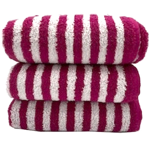 Biarritz handdoek 50x70 cm passion/white - set van 3