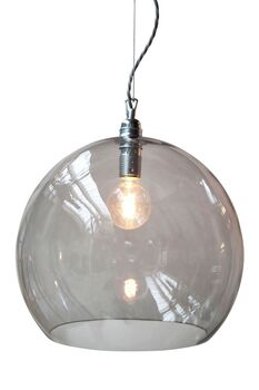 Bollamp glas smokey grey 39 cm