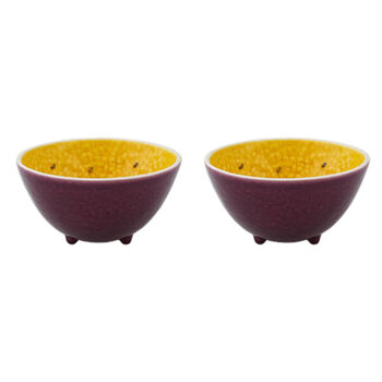 Bordallo Pinheiro bowl passion/tropical fruits set van 2
