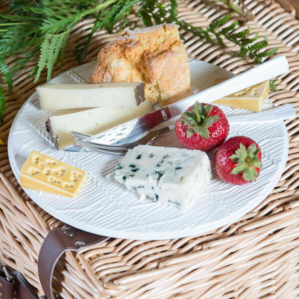 Bordallo Pinheiro kaastray wit met kaas geel - 31 cm