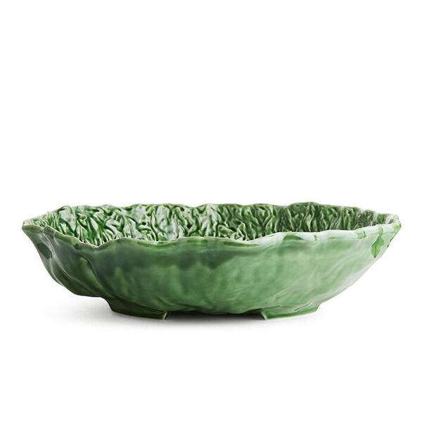 Bordallo Pinheiro saladeschaal laag - Koolblad - Groen - 40 cm 