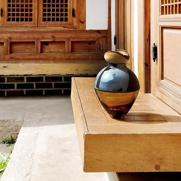 Branch Bowl orange - Sculptural glass