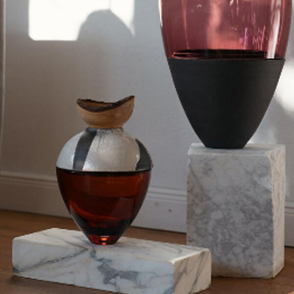 Branch Bowl orange - Sculptural glass