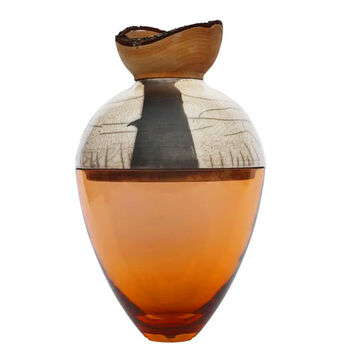 Branch Bowl orange - Sculptural glass