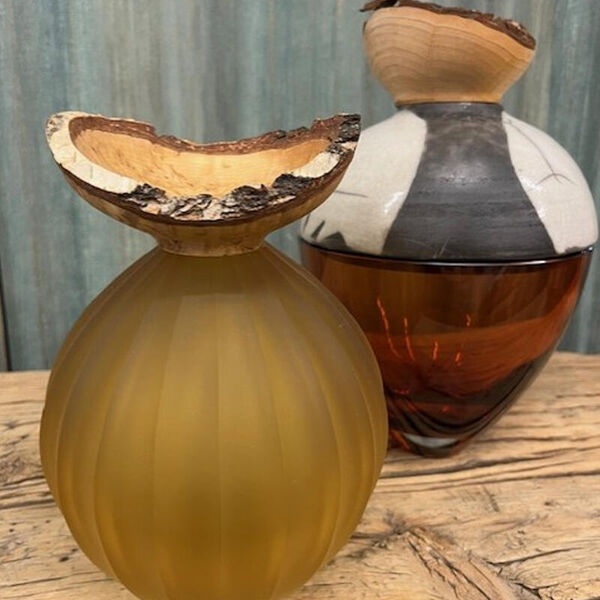 Branch Bowl orange - Sculptural glass