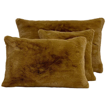 Chamonix kussen faux fur - gold - 40x60 cm