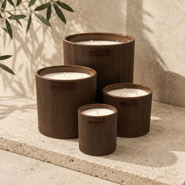 Côté Bougie geurkaars  Striee Grise - Oud/Santal