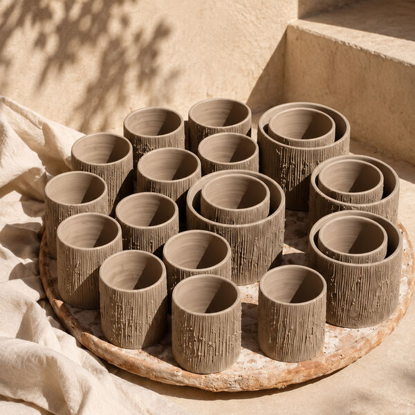 Côté Bougie geurkaars  Striee Grise - Oud/Santal