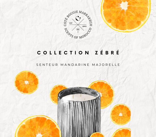 Côté Bougie geurkaars Zebre - Mandarine/majorelle