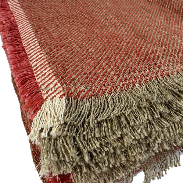 Cuba plaid linnen Brick  135x190 cm