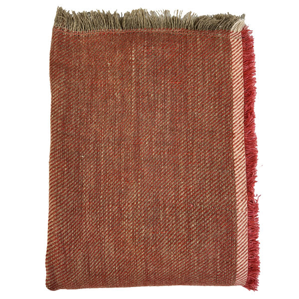 Cuba plaid linnen Brick  135x190 cm