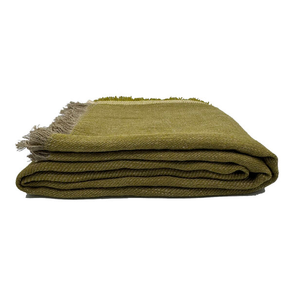 Cuba plaid linnen Citrus 135x190 cm