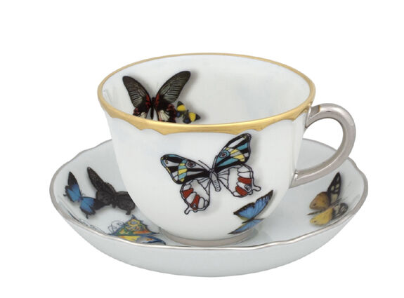 Espresso/koffiekop en -schotel Butterfly Parade - by Christian Lacroix