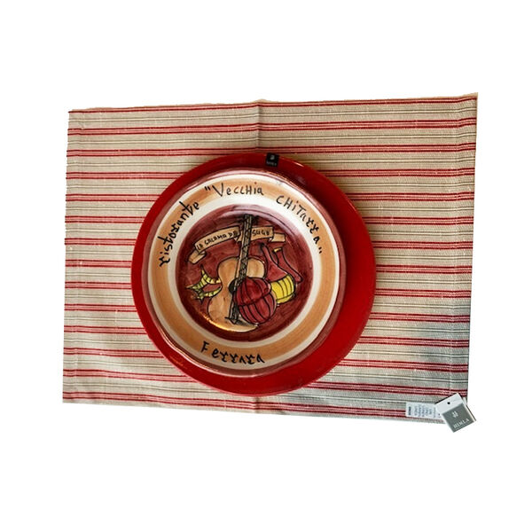 Falsterbo placemat rood/naturel - set van 6