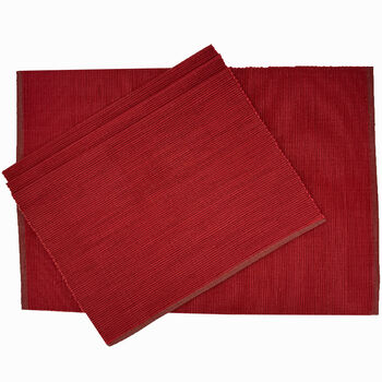 Fina placemat red/walnut - set van 4 