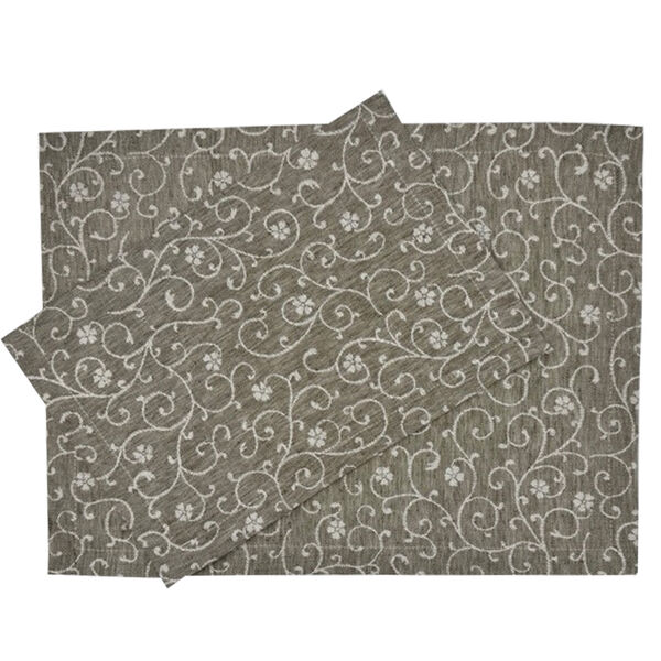 Flora placemat walnut set van 2