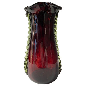 Glazen vaas vintage red