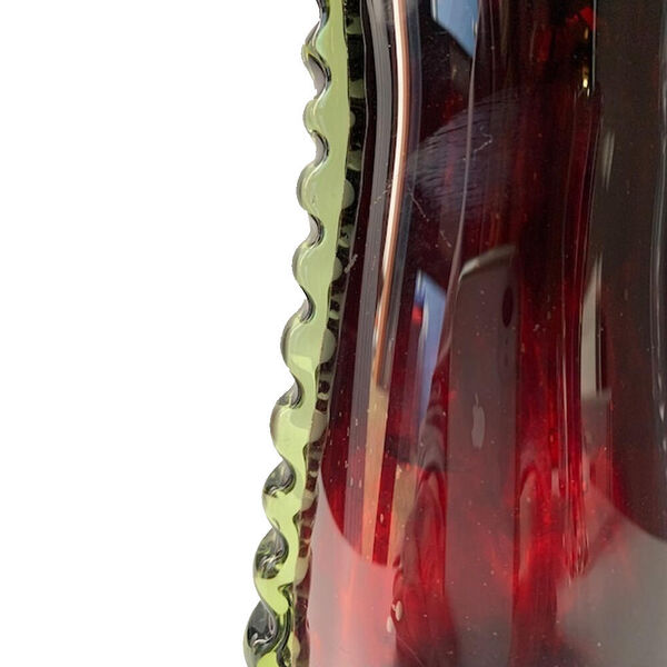 Glazen vaas vintage red