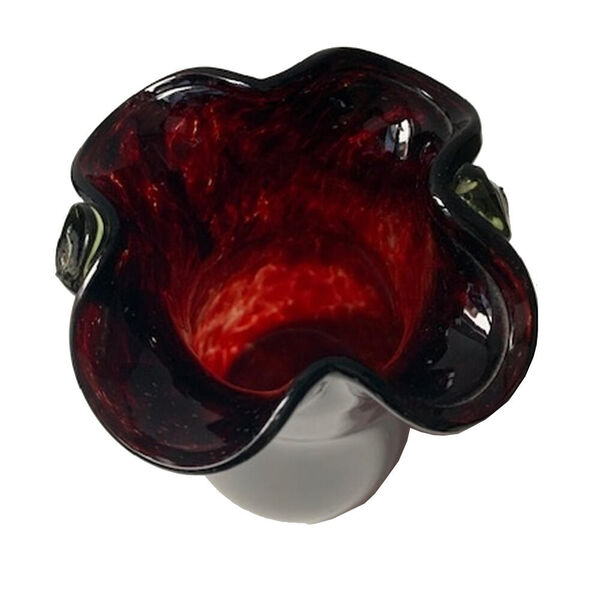 Glazen vaas vintage red