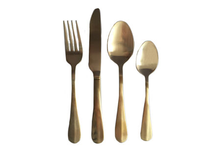 Gold finish cutlery set