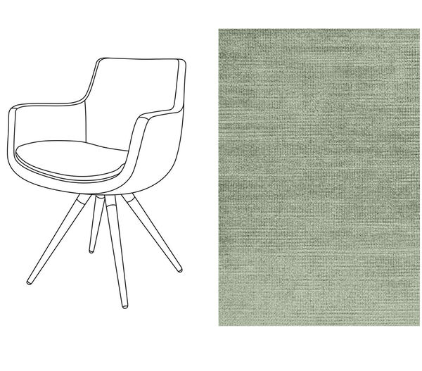 Hoxton eetkamerstoel fluweel avignon 325 - bleachygreen