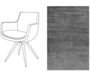 Hoxton eetkamerstoel fluweel avignon 667 -  charcoal