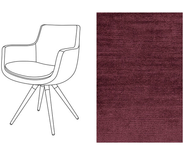Hoxton eetkamerstoel fluweel avignon 870 - plum