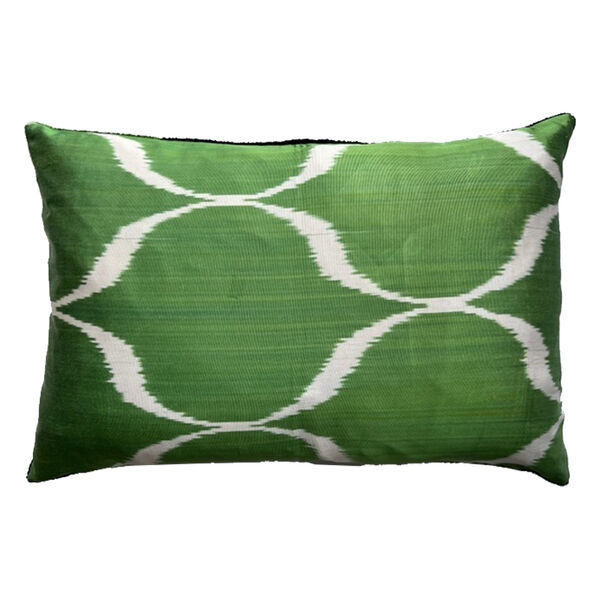 Ikat kussen green-black