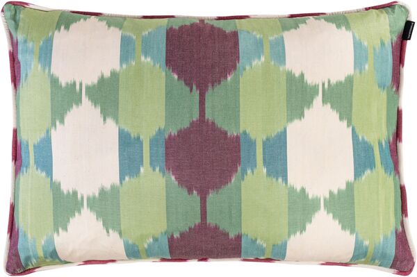 Ikat kussen katoen 40x60 groen/paars