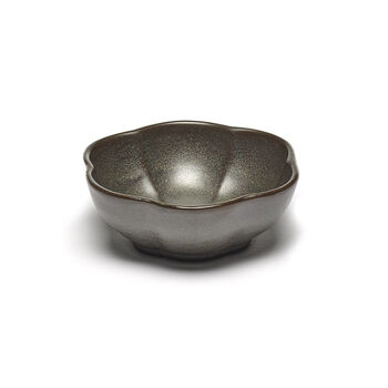 Kom geribbeld bruin M 11 cm Inku Sergio Herman - set van 4