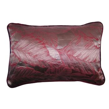 Kussen AJ Orginals satijn leaves aubergine