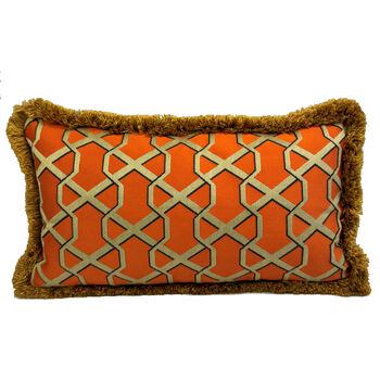 Kussen graphic oranje 30 x 50 cm