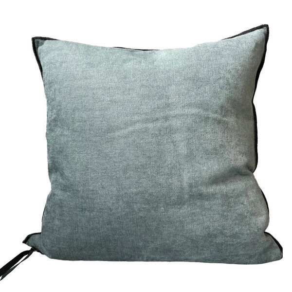 Kussen Vice Versa Black linen soft washed chenille canard - 50x50