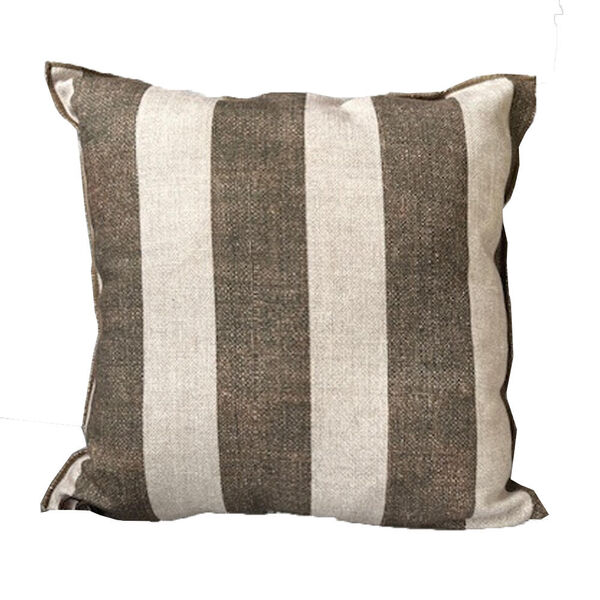 Kussen Vice Versa In &amp; Outdoor Canvas Bayadere Havane 50x50