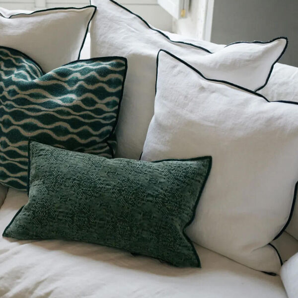 Kussen Vice Versa, Stone washed Jacquard - kilim avocat 40x60 cm