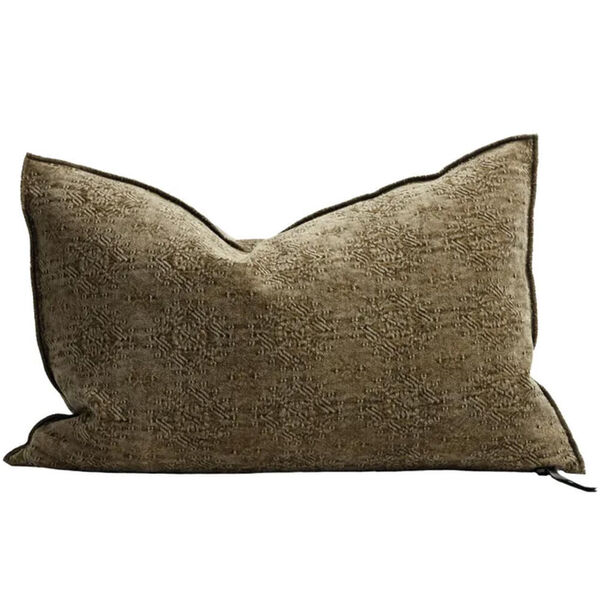Kussen Vice Versa, Stone washed Jacquard - kilim bronze 40x60 cm