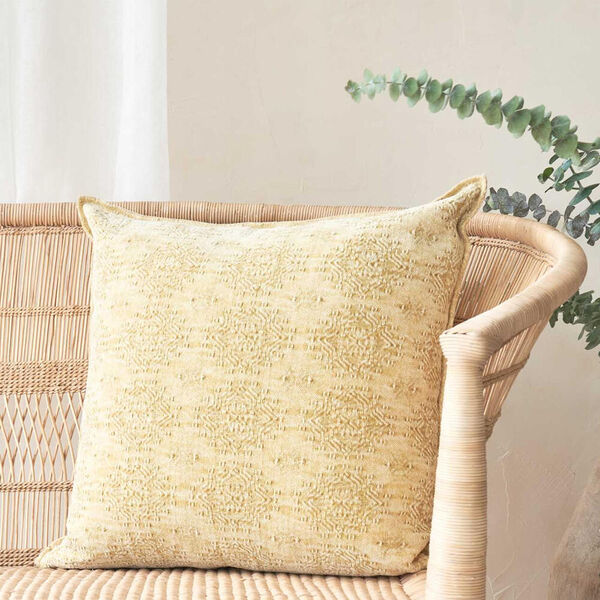 Kussen Vice Versa, Stone washed Jacquard - kilim paille 40x60 cm