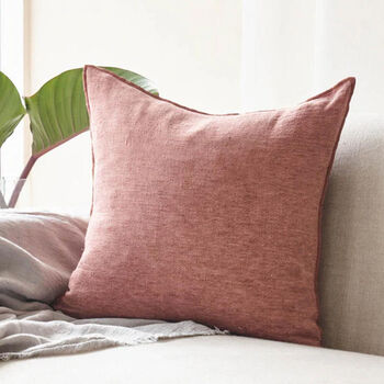 Kussen Vice Versa Washed linen Crepon - bois de rose 50x50