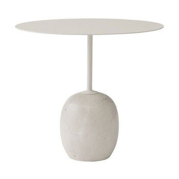 Lato bijzettafel ivory white & crema diva marble ovaal 40x50  cm