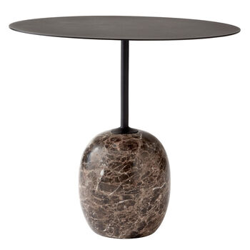 Lato bijzettafel warm black & emperador marble  ovaal 40 x 50 cm