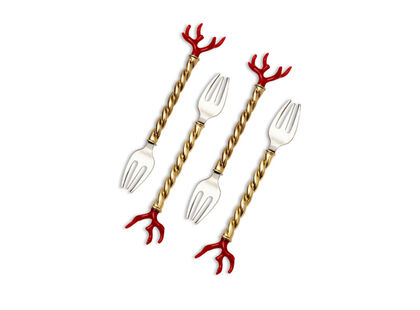 L'Objet Coral forks set of 4