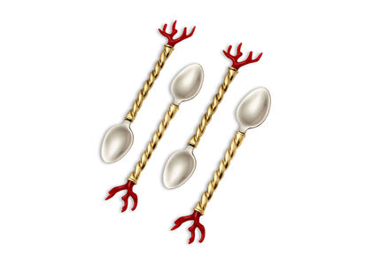 L'Objet Coral spoons set of 4 