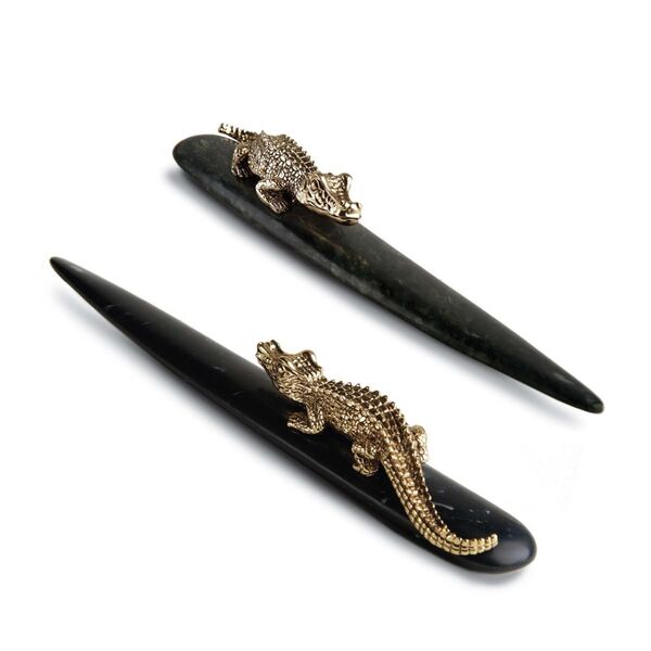 l'Objet crocodile briefopener gold