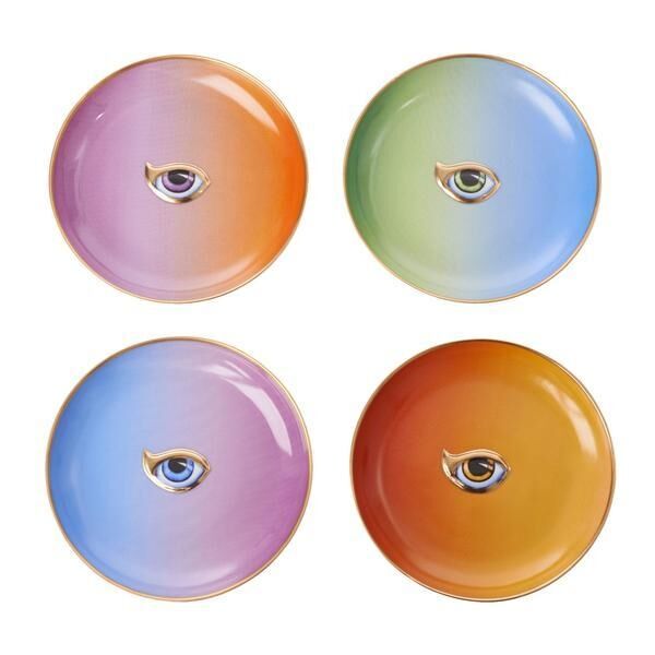 L'objet Lito-Eye set of 4 Cocktail Plates