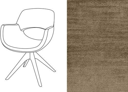 Maddox armstoel fluweel avignon 370 - Minkbrown