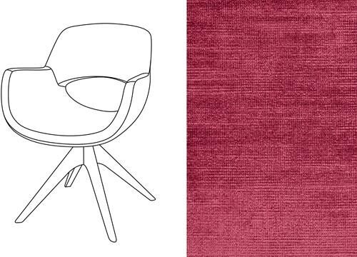 Maddox armstoel fluweel avignon 840 -  Ruby